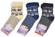 Dámske termo zdravotné ponožky Aljašky - 3 páry, so sobom a vločkou, mix farieb, veľkosť 35-38