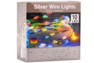 Mikro LED svetielka na batérie - 10 diód - multifarebné - 100 cm