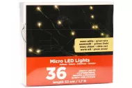 Viacprútový mikro LED pásik na batérie - 53 cm - 36 diód - teplá biela