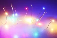 Mikro LED svetielka na batérie - 10 diód - multifarebné - 100 cm