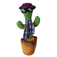 Interaktívny hovoriaci a spievajúci kaktus s oblečením - na batérie