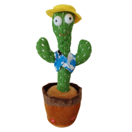 Interaktívny hovoriaci a spievajúci kaktus s oblečením - na batérie