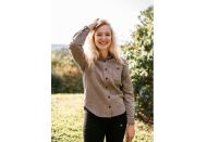 Luxusná dámska košeľa z BIO bavlny - mimikry hnedá - Racuna