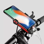 Svetlo na bicykel Bikerpro 4 v 1 s držiakom na telefón