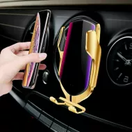 Bezdrôtová nabíjačka a držiak do auta Lux R1 2 v 1 - zlatý