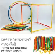 Kreatívna detská modelovacia stavebnica - skladacie tyčky - 500 dielikov