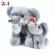 Plyšová slonica s mláďaťom - 27 cm - Rappa