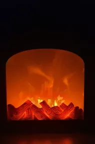 Moderný kozub s LED imitáciou plameňa - 30 x 28 cm - HOMESTYLING