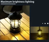 LED prenosná kempingová lampa na USB dobíjanie - núdzové závesné stanové svetlo