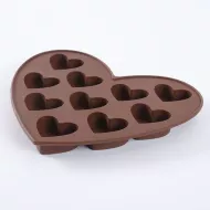Silikónová forma na čokoládu alebo na ľad v tvare srdca