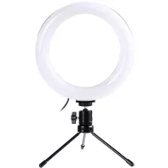 Prenosný statív s LED kruhovým svietidlom pre streamerov a vlogerov - čierny