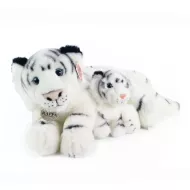 Plyšový tiger biely s mláďaťom, 38 cm