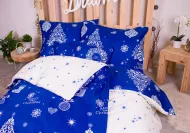 Sedemdielna súprava obliečok s vianočným motívom - 140 x 200 - modrá
