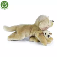 Plyšový labrador so šteniatkom - ležiaci - 25 cm - Rappa