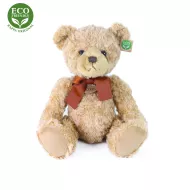 Plyšový medveď retro s mašľou sediaci, 30 cm, ECO-FRIENDLY
