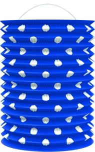 Papierový lampión - modrý s bodkami - 23 cm - Rappa