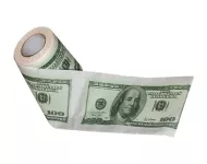 Toaletný papier s motívom amerických dolárov