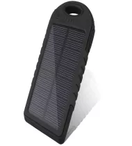 Solárna powerbanka so záložnou batériou - 5000 mAh - čierna