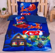 Trojdielna súprava 3D obliečok - Santa s darčekmi - 140 x 200