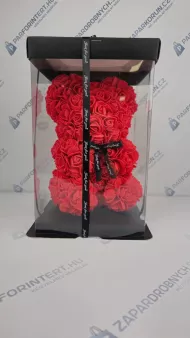 Medvedík z ruží v darčekovom balení - 25 cm