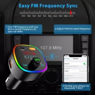 Bluetooth transmitter 5.0 FM S27 - čierny