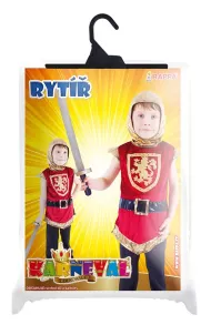 Detský kostým rytier s erbom, červený (M)