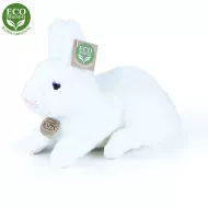 Plyšový ležiaci zajac - biely - 23 cm - Rappa