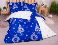 Sedemdielna súprava obliečok s vianočným motívom - 140 x 200 - modrá