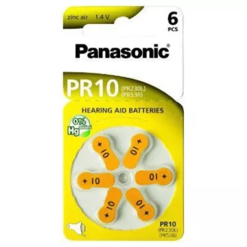 Batérie pre audioprotetiku - 6x PR-10B6 - Panasonic