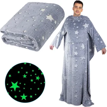 Svietiaca deka s rukávmi - sivá