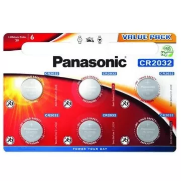 Lítiová gombíková batéria - 6x CR2032 - Panasonic