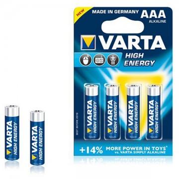 Alkalické batérie High Energy LR03 - 4x AAA - 1,5V - Varta Alkalické batérie High Energy LR03 - 4x AAA - 1,5V - Varta
