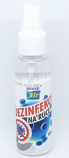 Antibakteriální dezinfekční sprej na ruce POWER Air, 60ml Antibakteriální dezinfekční sprej na ruce POWER Air, 60ml