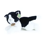 Plyšová mačka bielo-čierna ležiaci, 30 cm, ECO-FRIENDLY