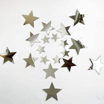 Zrkadlové samolepky hviezdy - 25ks