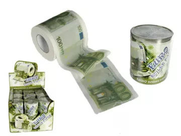 Toaletný papier so 100 € bankovkou