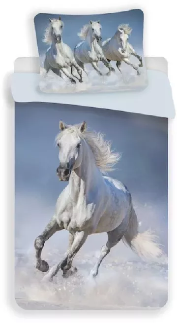 Bavlnené obliečky - Horses White - 140 x 200 - Jerry Fabrics