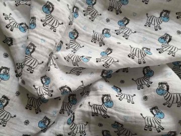 Bavlněná tetra osuška Zebra modrá 90/100 Bavlněná tetra osuška Zebra modrá 90/100