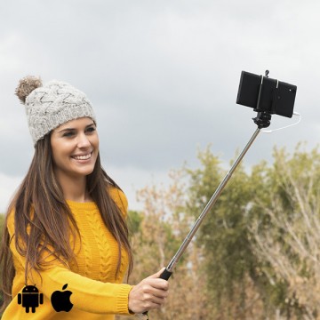 Statív na selfie s káblom - biela Statív na selfie s káblom - biela