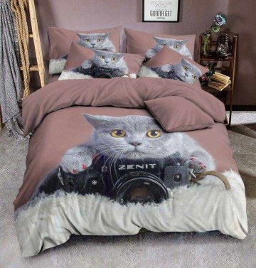 3D Povlečení Grey cat photo micro 140/200, 70/90 +40/40 3D Povlečení Grey cat photo micro 140/200, 70/90 +40/40