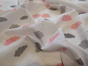 PREM Látková plena s potiskem Mráčky Bavlna, 70/70 cm PREM Látková plena s potiskem Mráčky Bavlna, 70/70 cm