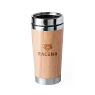 Dvojstenný termohrnček z bambusu - 450 ml -  Racuna