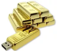 USB Flash disk - 16 GB - zlatá tehlička