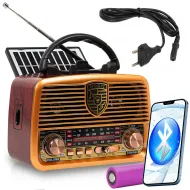 Retro rádio s Bluetooth, USB, MicroSD a solárnym napájaním - GOLON RX-BT1110S