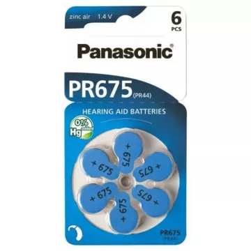 Batérie pre audioprotetiku - 6x PR-675HB6 - Panasonic