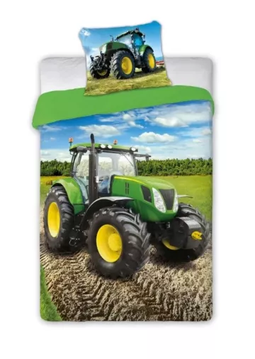 Obliečky - Traktor - zelený - bavlna - 140 x 200 cm - 70 x 90 cm - Faro