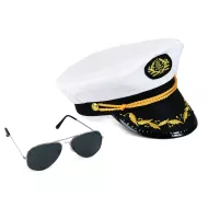 Sada kapitán, čiapka s okuliarmi pre dospelých