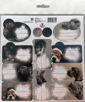 BENIAMIN Samolepící jmenovky Sweet Pets Papír, 20x20 cm BENIAMIN Samolepící jmenovky Sweet Pets Papír, 20x20 cm