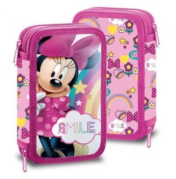 EUROSWAN Dvojposchodový vybavený peračník Minnie Smile Polyester, 20x13x4 cm EUROSWAN Dvojposchodový vybavený peračník Minnie Smile Polyester, 20x13x4 cm